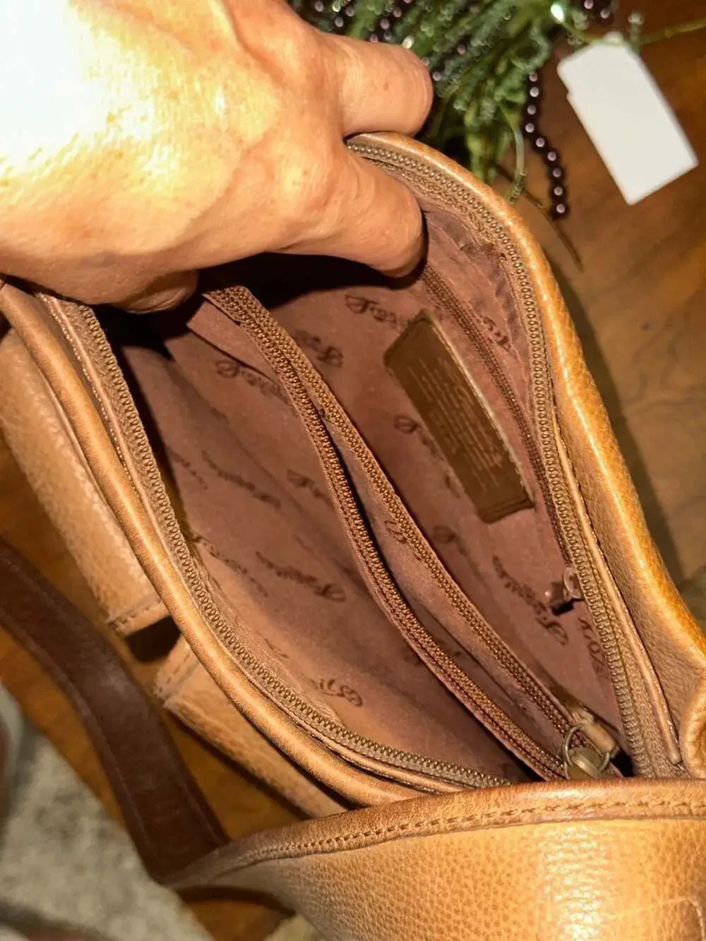 Fossil 75082 Brown Pebbled Leather Messenger Shoulder Bag